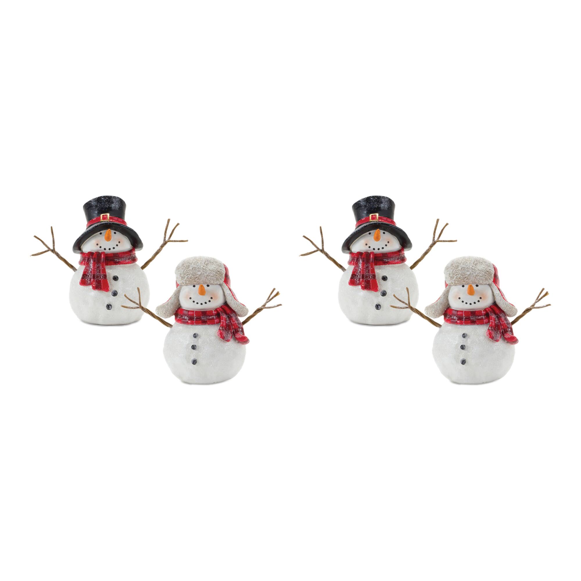 6" Snowman with Scarf Figurine Set